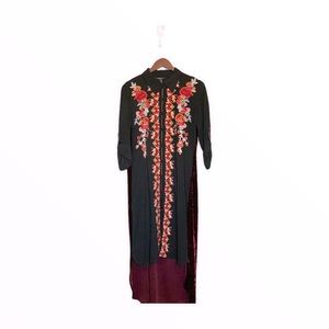 Andree Velvet Embroidered  Duster